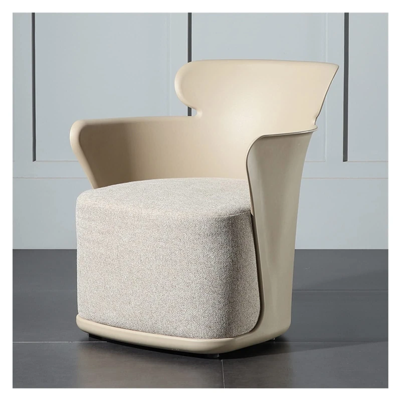 lounge chair,Minimalist sofa, creative design, lazy chair, plastic backrest, comfortable reception sofa, light home fabric, relaxation chair