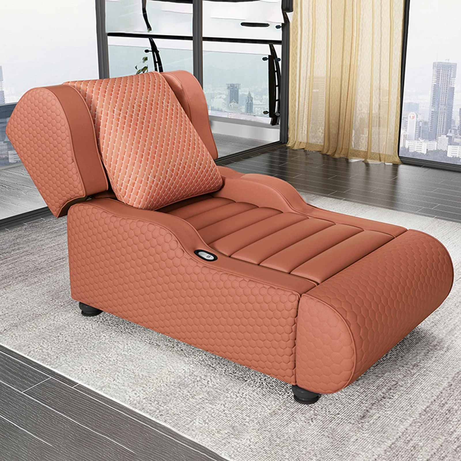 Generic lounge chair,Electric Adjustable Massage Sofa Chair, Lounge Recliner Leather Chair with Massage Recliner, Movable for Home Office, Living Room, Bedroom, Hotel, Black