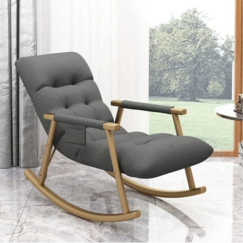lounge chair,Rocking Chair Nordic Home Single Lounger Leisure Lounger Living Room Deck Chair Bedroom Balcony Rocking Chair Sofa Lazy Chair