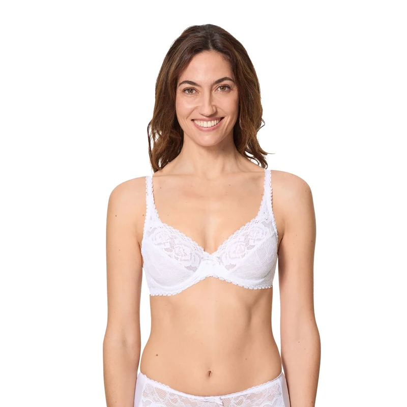 Playtex Womens New Flower Elegance Underwired Bra, White, 44DD UK