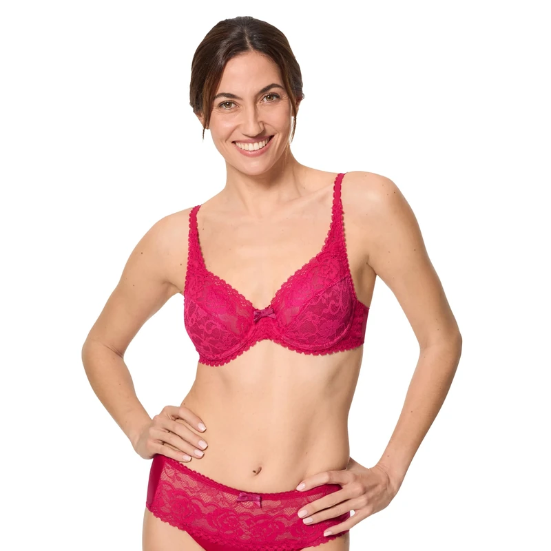 Playtex Women's Flower Elegance Underwired Bra, Red, 44E