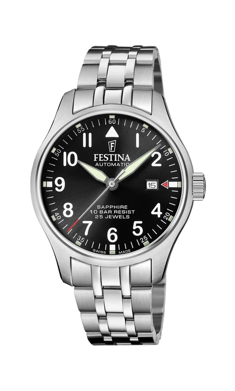 Festina Swiss Made Mens Automatic Steel Watch with Bracelet F20151/D