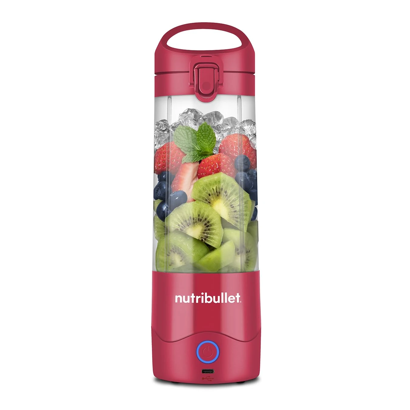 nutribullet Portable Blender in Magenta - Powerful Extractor Blade, 475ml Cup, To-Go Lid, USB-C Charging Cable & User Guide - Delivers 15+ Blending Cycles - Healthy Shakes On The Move