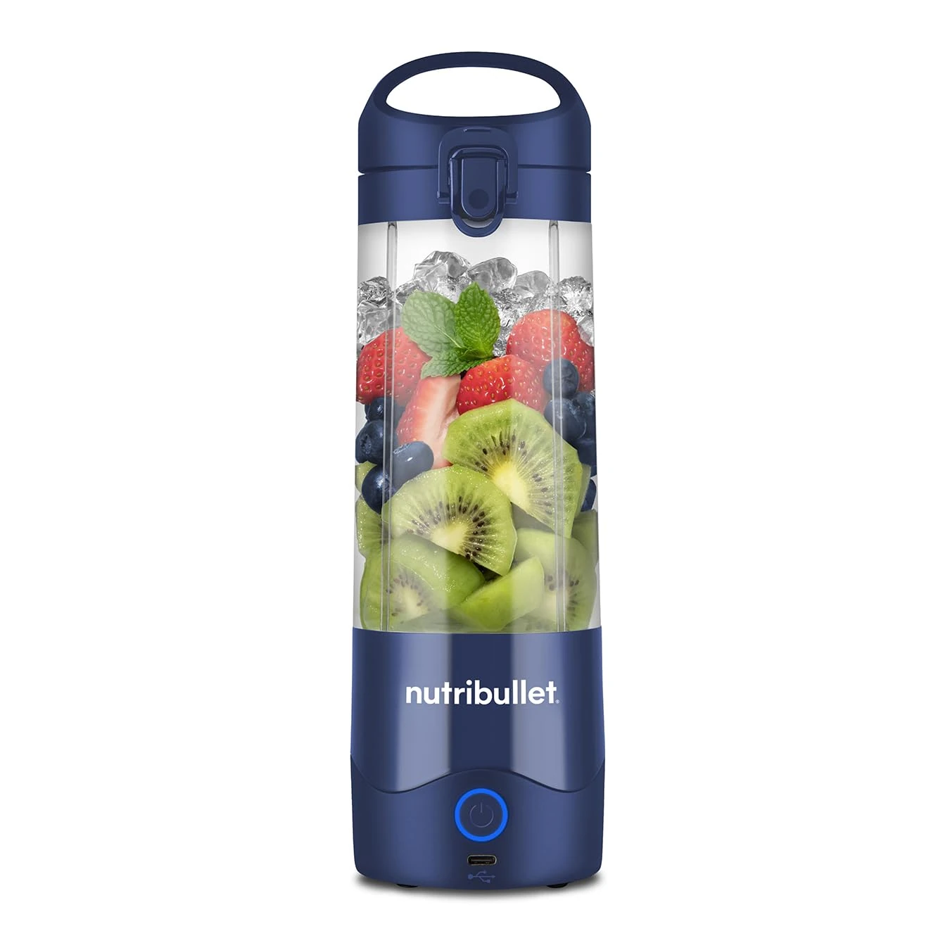 nutribullet Portable Blender in Navy - Powerful Extractor Blade, 475ml Cup, To-Go Lid, USB-C Charging Cable & User Guide - Delivers 15+ Blending Cycles - Healthy Shakes On The Move
