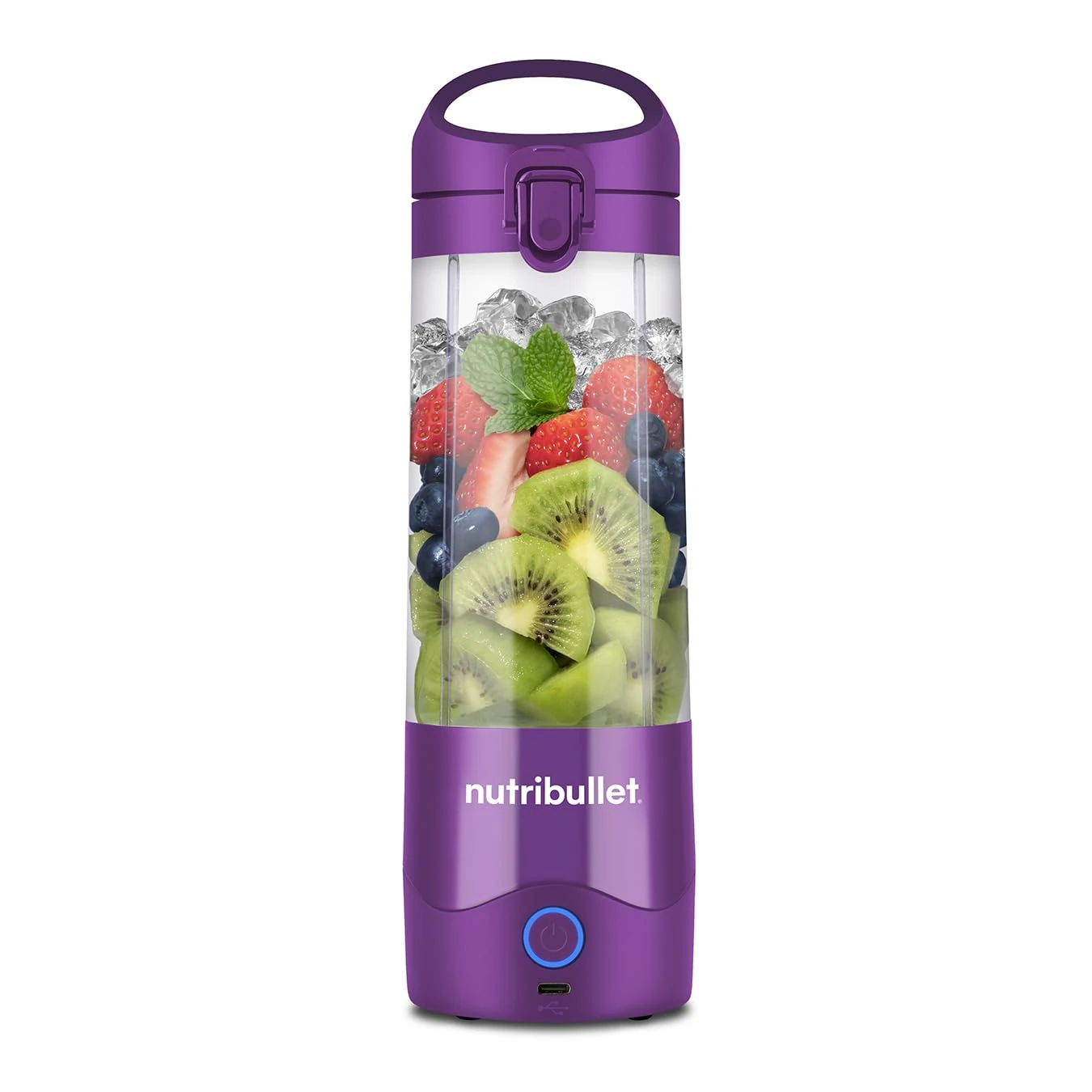 nutribullet Portable Blender in Purple - Powerful Extractor Blade, 475ml Cup, To-Go Lid, USB-C Charging Cable & User Guide - Delivers 15+ Blending Cycles - Healthy Shakes On The Move