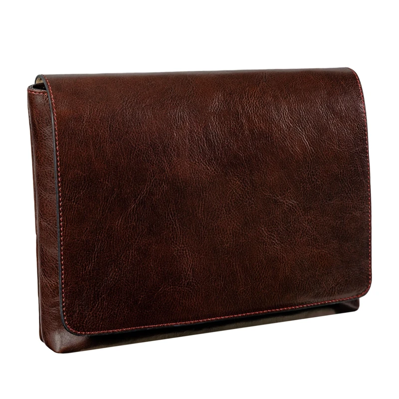 Time Resistance Leather Messenger Bag for Men - Crossbody Bag - Full Grain Leather - Tablet Sized Shoulder Bag