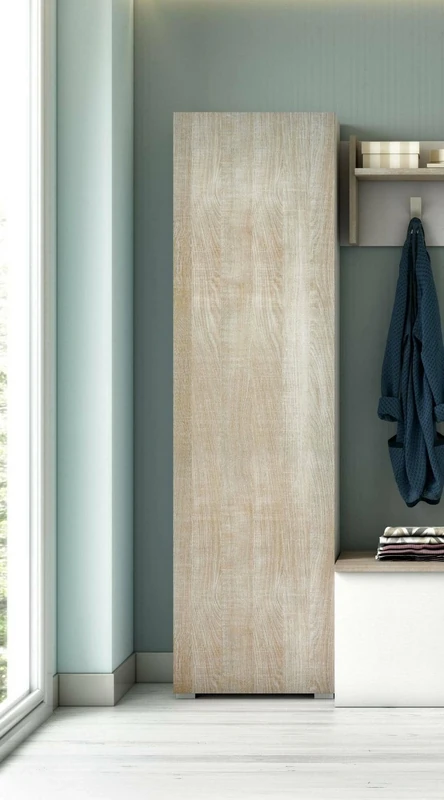 Dmora Cornflower Wardrobe, Multi-Purpose 1 Door Cabinet, Shoe Rack with Shelves, 100% Made in Italy, 50 x 30 x 182 cm, Oak