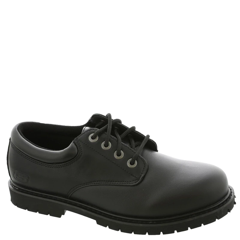 Skechers Cottonwood Men's Cantix Slip Resistant Leather Food Work Shoes, Black, 9.5 UK