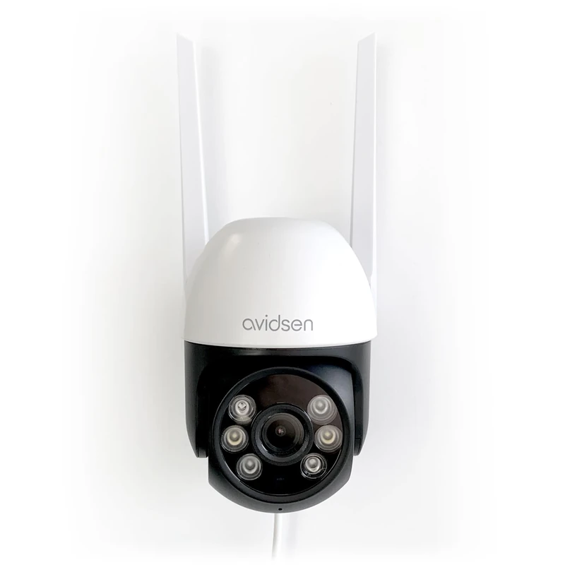 Avidsen HomeCam Security Camera Full HD 2K Outdoor Motorized 360° Connected WiFi Free App Home Night Vision Motion Detection Lighting Built-in Sirene 127154