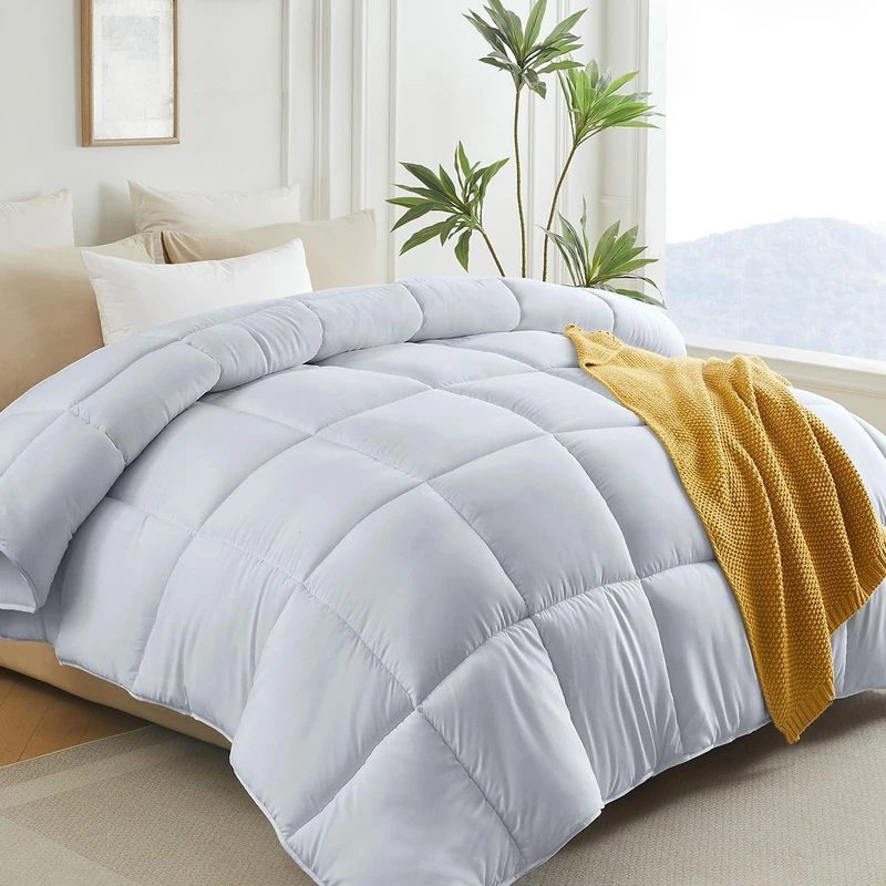 L LOVSOUL Down Alternative King Duvet Insert,Light Grey, 106x90IN