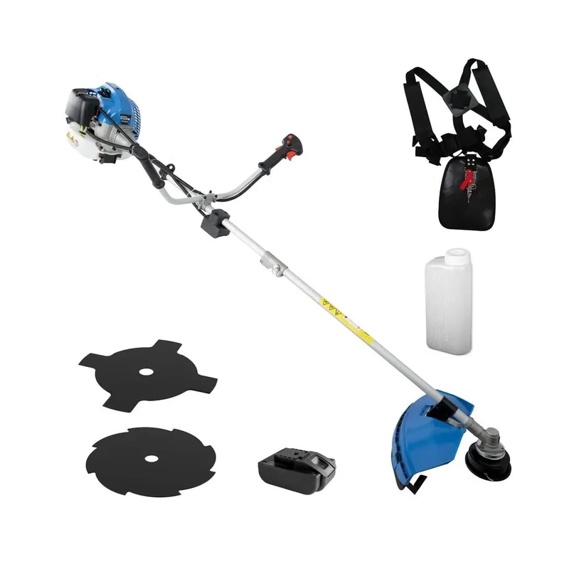 Güde Brush Cutter GFS 52.3E (2-stroke motor, 1.45/2 (kW/PS), 52 cm³ displacement, cutting width blade/thread spool 25.5/44 cm, electric start, incl. thread spool, vertebra, star leaf, carrying