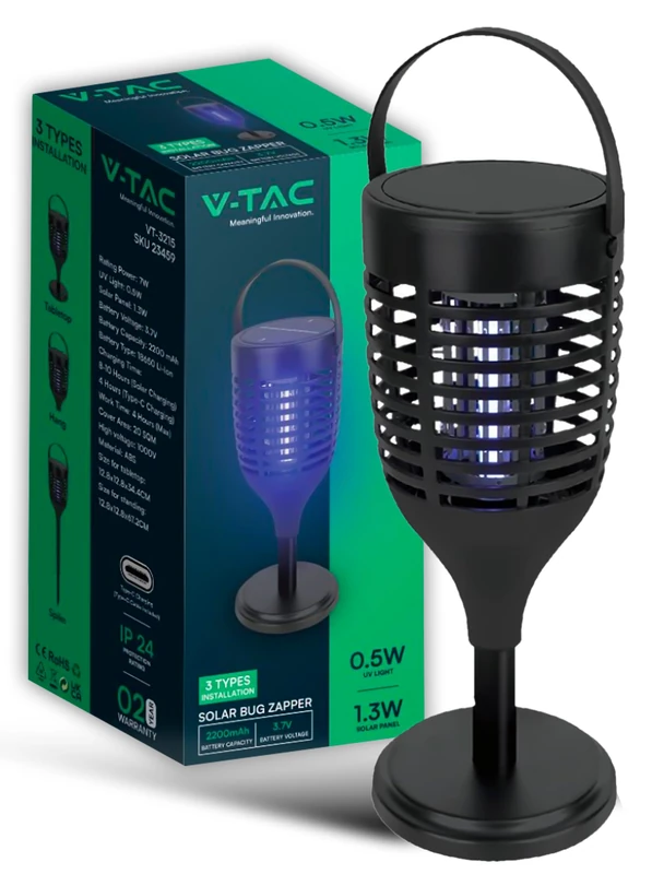 V-TAC Portable Electric Mosquito Net - Solar and USB-C Charging