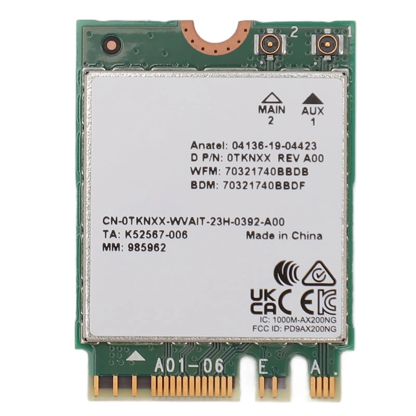 WiFi 6 AX200 1650X M.2 Interface WiFi Adapter with Bluetooth 5.2 for 11,Linux,2.4GHz 574Mbps & 5GHz 2400Mbps, WiFi 6 AX200 for Desktop Computer