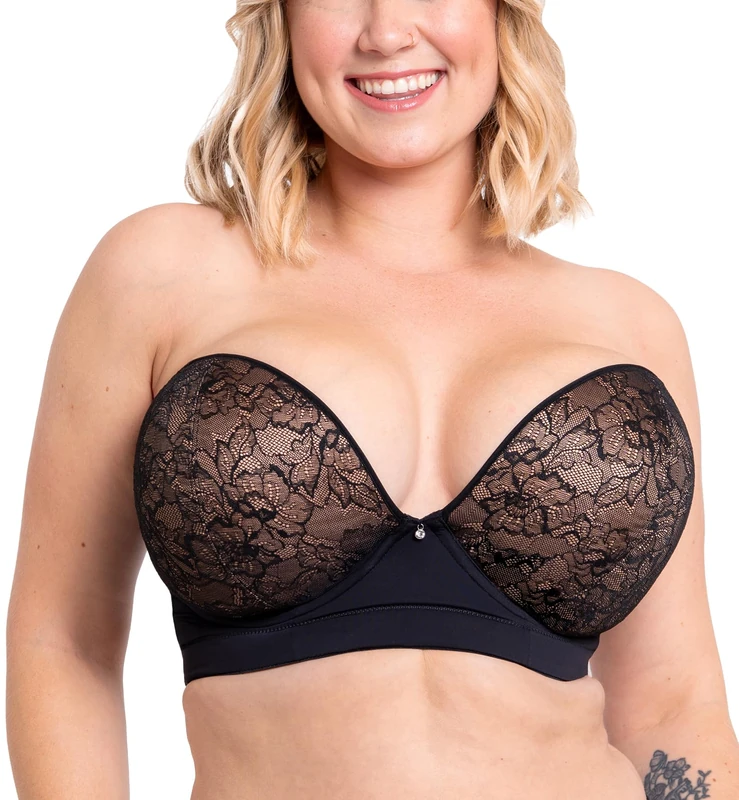 Curvy Kate Hey Girls SuperPlunge Strapless Multiway Bra Black/Latte 30H - Image 1