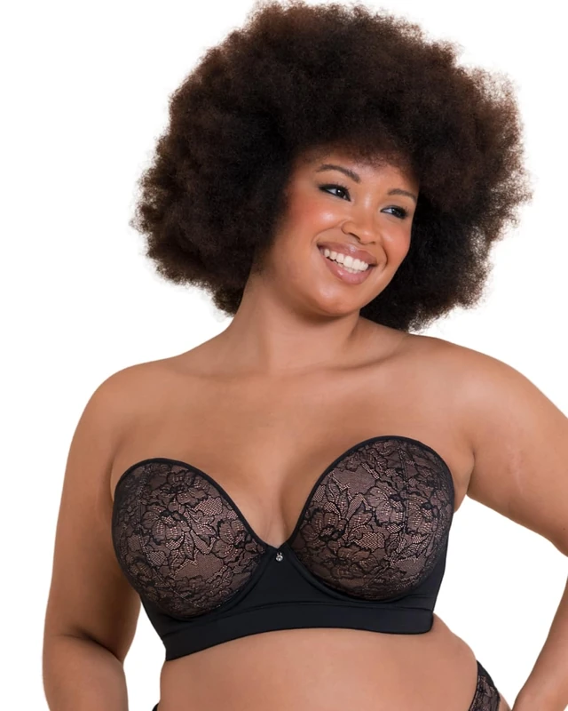 Curvy Kate Hey Girls SuperPlunge Strapless Multiway Bra Black/Latte 34HH