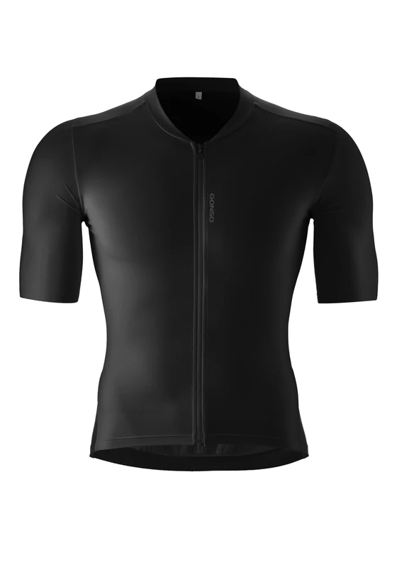 Gonso SITIVO Men's Cycling Jersey, Breathable Full Zip Jersey, Black, Size XL
