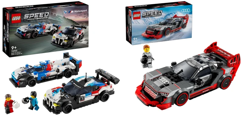 LEGO Speed Champions BMW M4 GT3 & BMW M Hybrid V8 Race Car Toys for 9 Plus Year Old Boys & Girls & Speed Champions Audi S1 e-tron quattro Race Car Toy Vehicle, Buildable Model Set for Kids