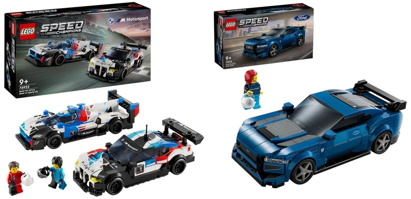 LEGO Speed Champions BMW M4 GT3 & BMW M Hybrid V8 Race Car Toys for 9 Plus Year Old Boys & Girls & Speed Champions Ford Mustang Dark Horse Sports Car Toy Vehicle for 9 Plus Year Old Boys & Girls