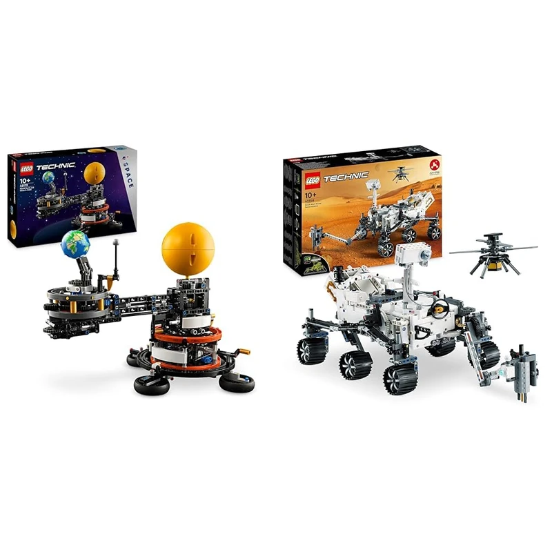 LEGO Technic Planet Earth and Moon in Orbit Model Building Set & Technic NASA Mars Rover Perseverance Space Set with AR App Experience, Science Discovery Set