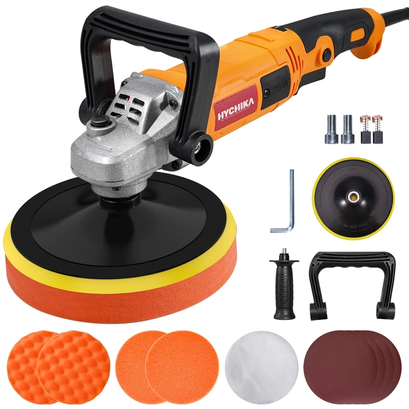 HYCHIKA 1580W Car Polisher and Buffer - 6 Speed Control