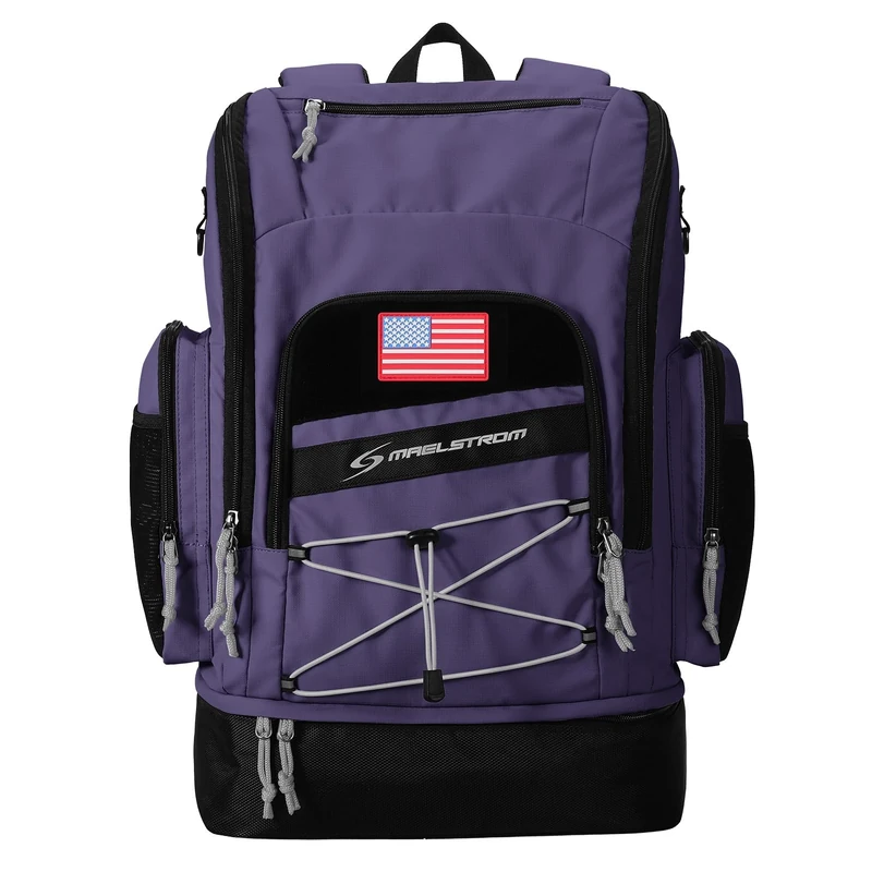 Maelstrom Swim Backpack 35L - Waterproof with Separate Shoe & Wet Compartment for Gym and Sports (Purple)