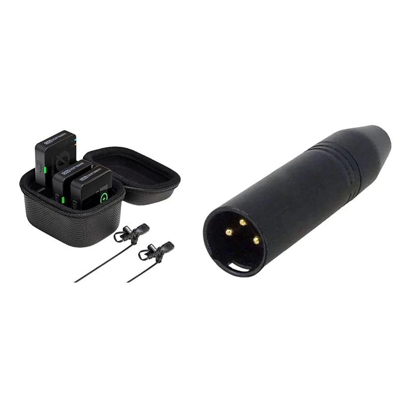 RØDE Wireless PRO Compact Wireless Microphone System with Timecode, 32-bit Float & VXLR Mini-jack to XLR Adaptor,Black