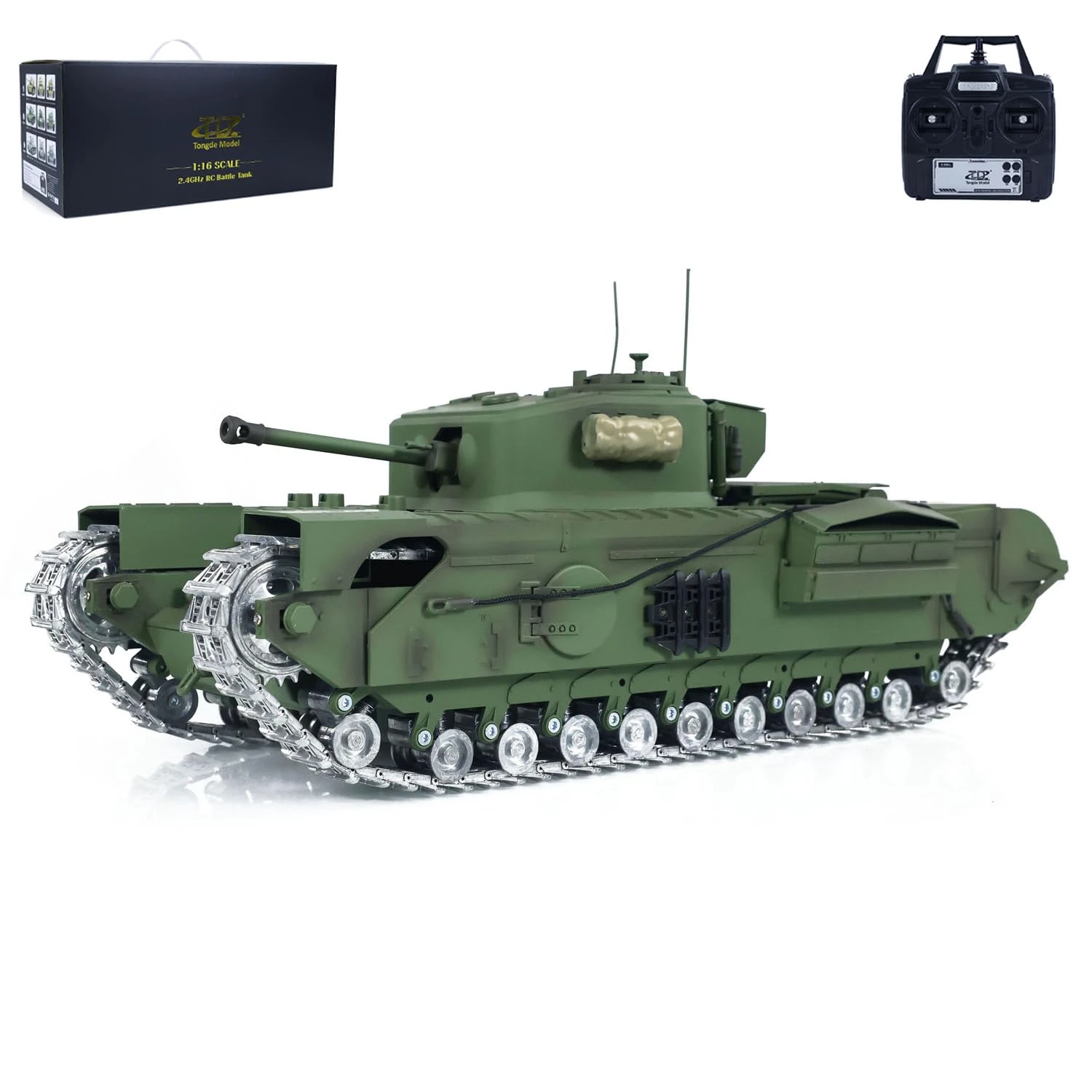 TOUCAN RC HOBBY Td 1/16 Military Rc Tank Churchill Mk.VII Metal Tracks Radio Control Vehicles