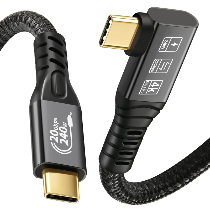 CHENLENIC 20Gbps USB-C 3.2 Gen 2x2 90Deg 240W PD3.1 4K@60Hz 0.5m