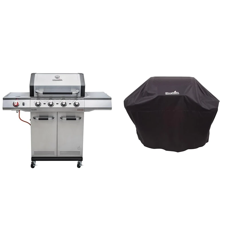 Char-Broil Advantage PRO S 4-4 Burner Gas Barbecue Grill with TRU-Infrared Technology and 900 °C Sear Burner & 140 766 - Universal 3-4 Burner Gas Barbecue Grill Cover, Black.