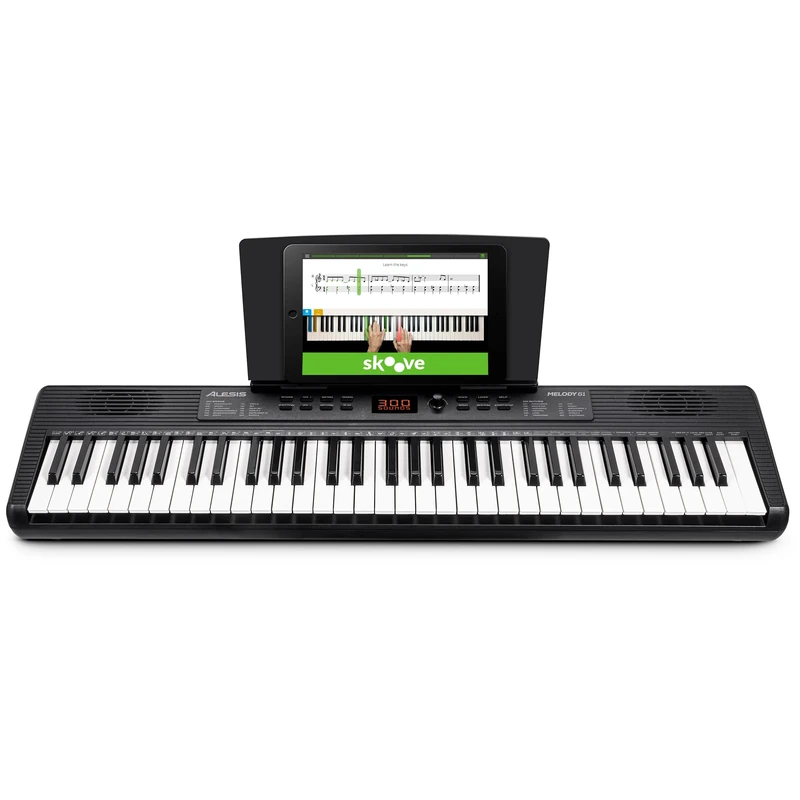 Alesis Melody 61 Keyboard Piano for Beginners with 61 Keys, Speakers, Tablet/Sheet Music Stand, 300 Sounds and Music Lessons