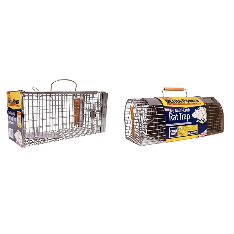 The Big Cheese Ultra Power Live Multi-Catch Rat Trap, Welfare-Friendly Live-Catch Cage Trap for Rats & Ultra Power Live Multi-Catch Rat Trap, Welfare-Friendly Live-Catch Cage Trap for Rats