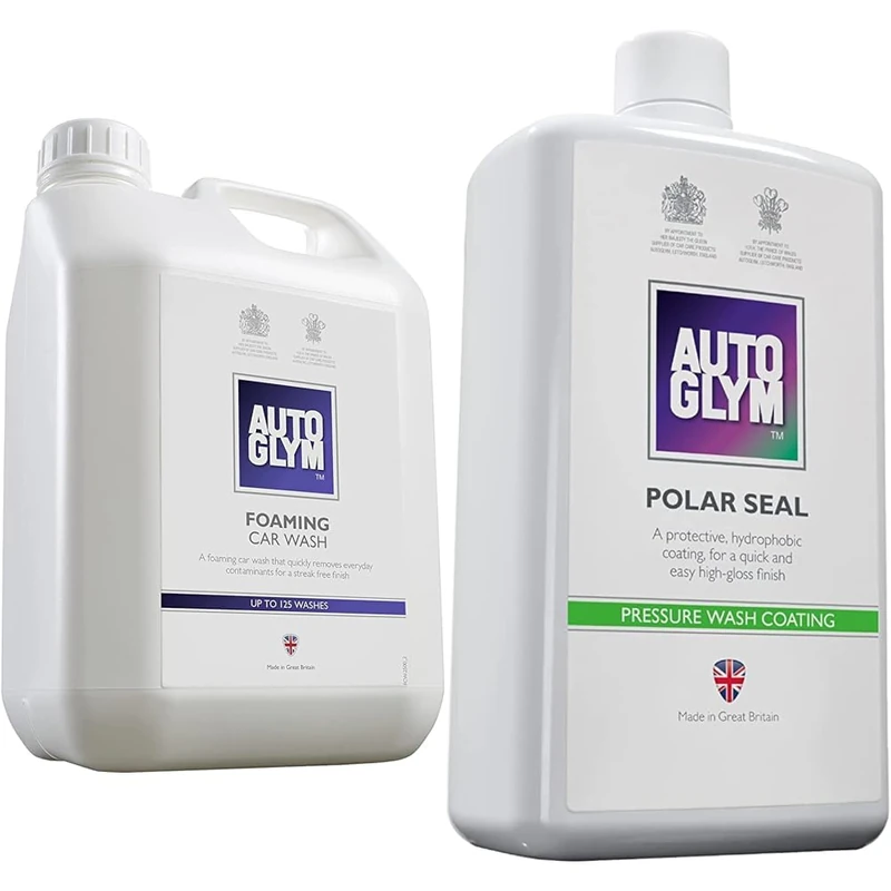 Autoglym Foaming Car Wash, 2.5 Litres - High Foaming Car Shampoo For All Bodyworks - pH Neutral & Polar Seal, 1L - Thick Snow Foam Pressure Wash Coating For High-Gloss