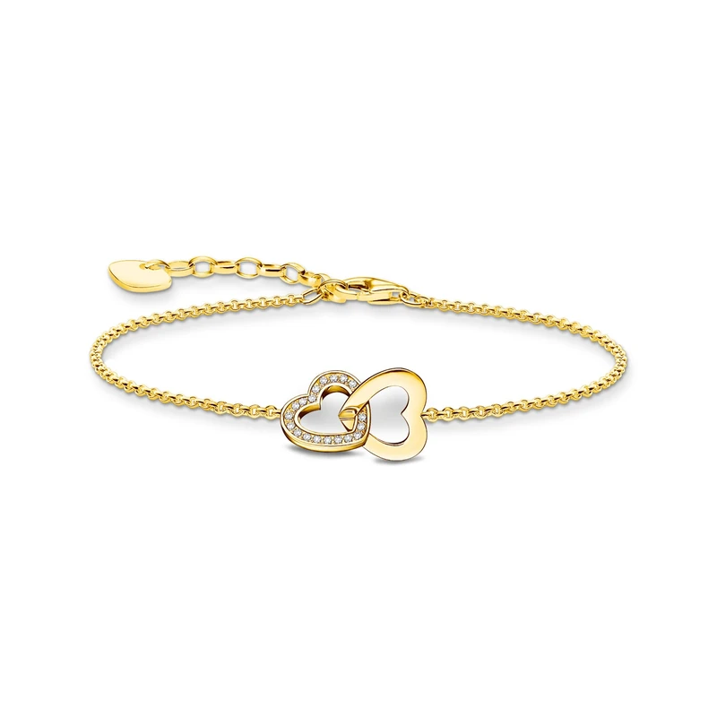 Thomas Sabo Eine Grösse Sterling Silver 925 Sterling Silver Cubic Zirconia Heart Bracelet A2163-414-14, Eine Grösse, Sterling Silver, Cubic Zirconia