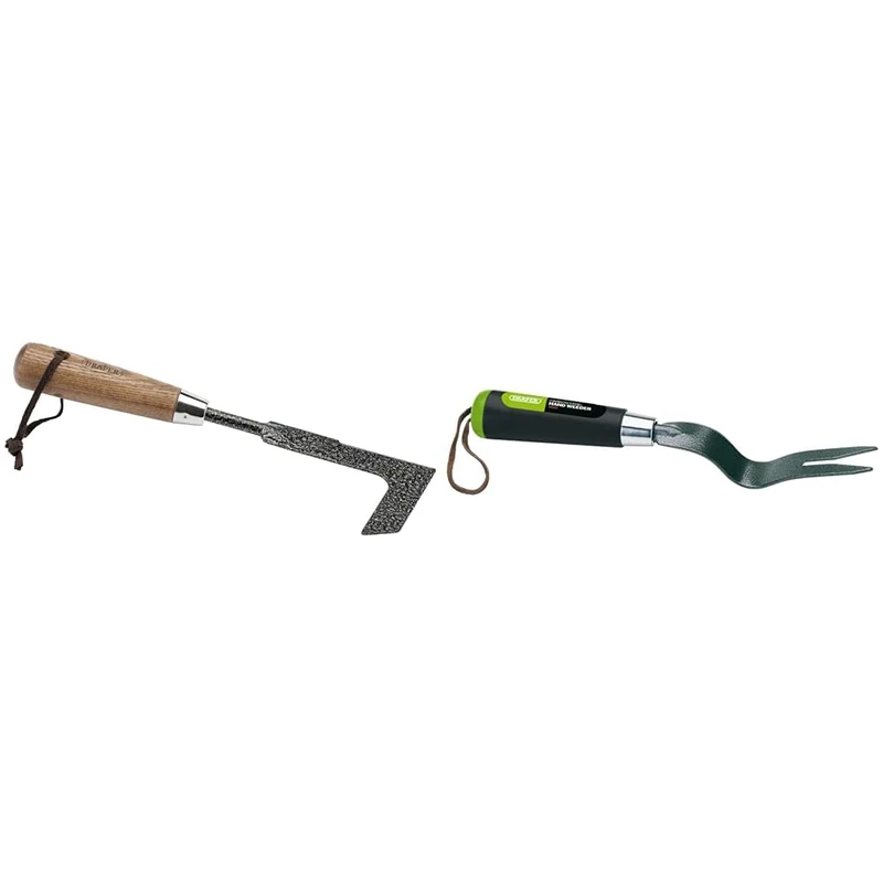 Draper 24935 Carbon Steel Heavy Duty Hand Patio Weeder with Ash Handle & 88808 Carbon Steel Heavy Duty Hand Weeder