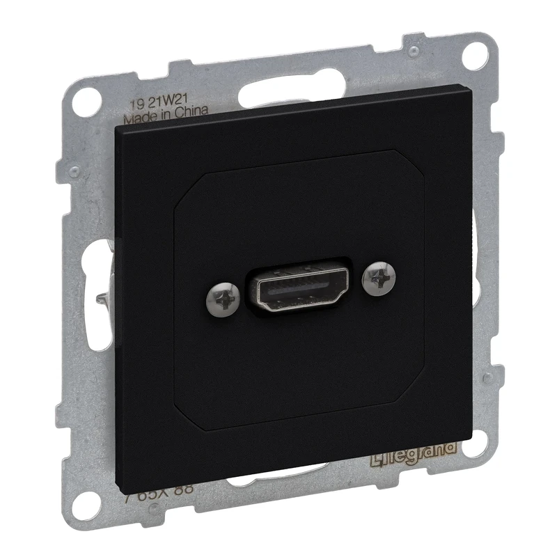 LEGRAND, Seano 765388 HDMI 1.3 Connection Unit Pre-Wired Insert Including Cover Cable 15 cm Black