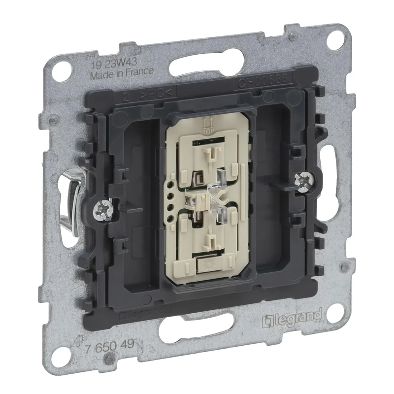 LEGRAND, Seano 765049 Universal Push Dimmer Electric Switch Insert with Neutral Conductor, Phase On/Section with Automatic Load Detection, Screw Terminals, 150 W