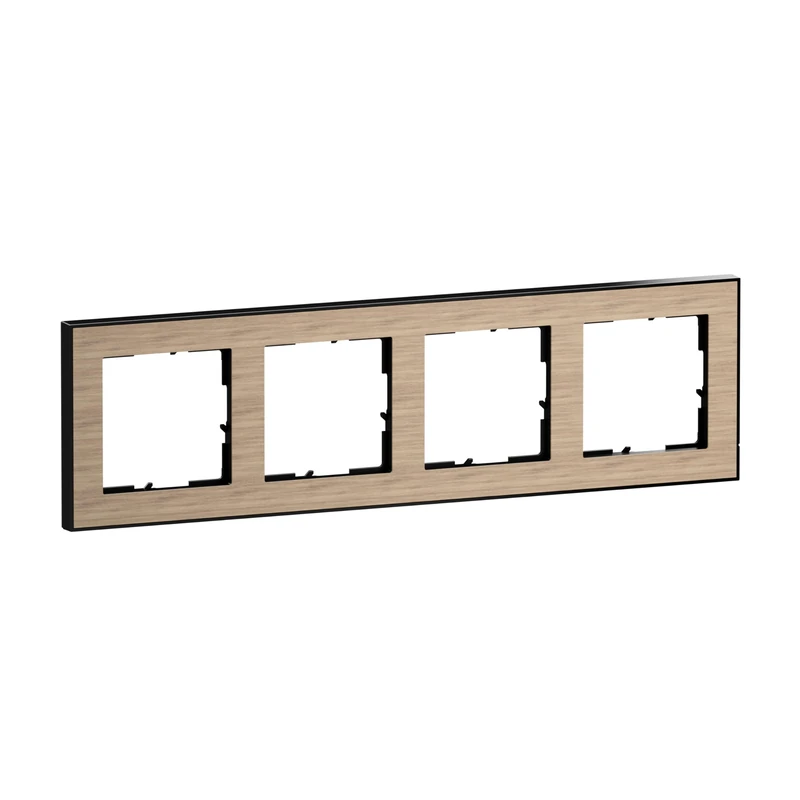 LEGRAND, Seano+ 765294 4-Way Frame with Real Material Surface, Halogen-Free Thermoplastic, Sustainable Production and Packaging, Colour: Natural Oak