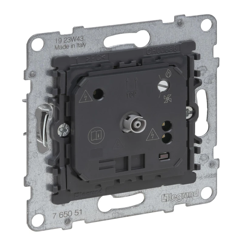 LEGRAND, Seano 765051 Electronic Room Thermostat, Insert, Alternating Contact, Switching Current: 8 A Cos Phi = 1.2 A Cos Phi = 0.6, Screw Terminals