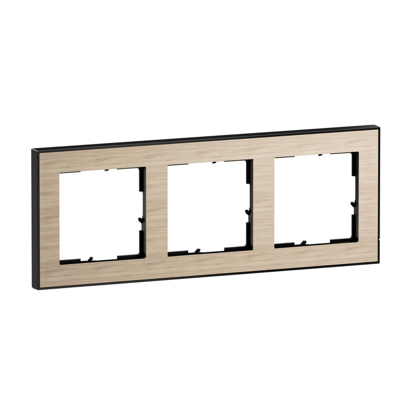 LEGRAND, Seano+ 765293 Triple Frame with Real Material Surface, Halogen-Free Thermoplastic, Sustainable Production and Packaging, Colour: Natural Oak