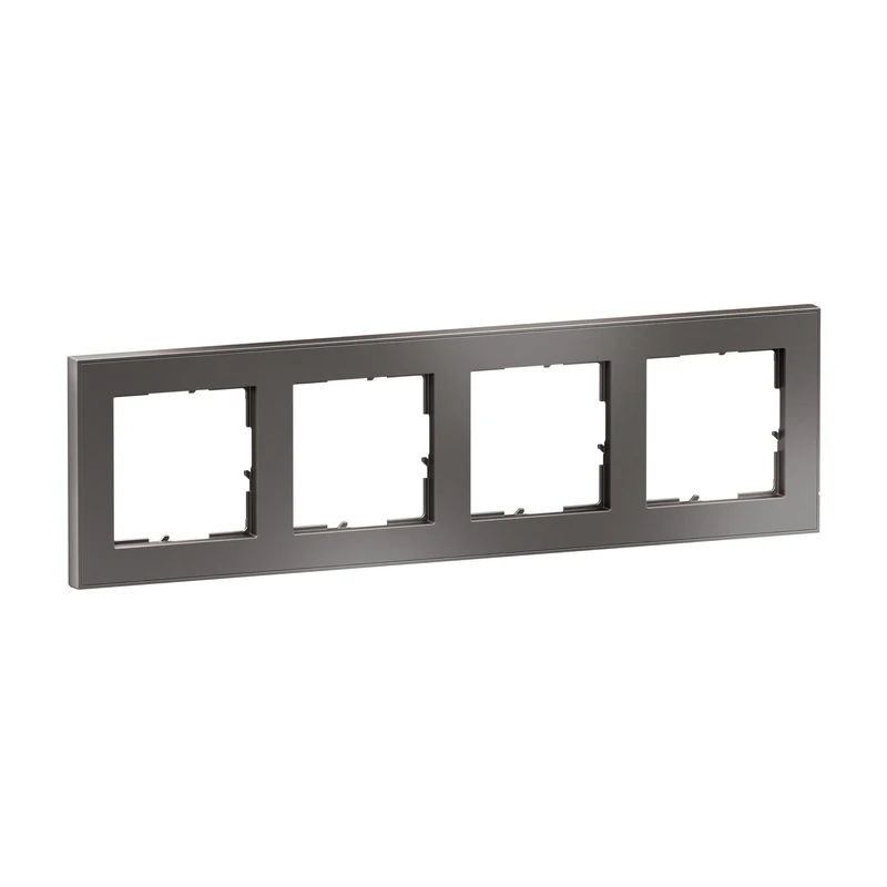 LEGRAND, Seano+ 765494 4-Way Frame with Real Material Surface, Halogen-Free Thermoplastic, Sustainable Production and Packaging, Colour: Dark Steel,
