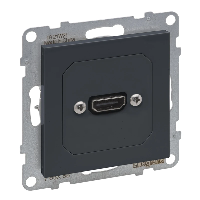 LEGRAND, Seano 765488 HDMI 1.3 Connection Unit Pre-Wired Insert Including Cover Cable 15 cm Anthracite