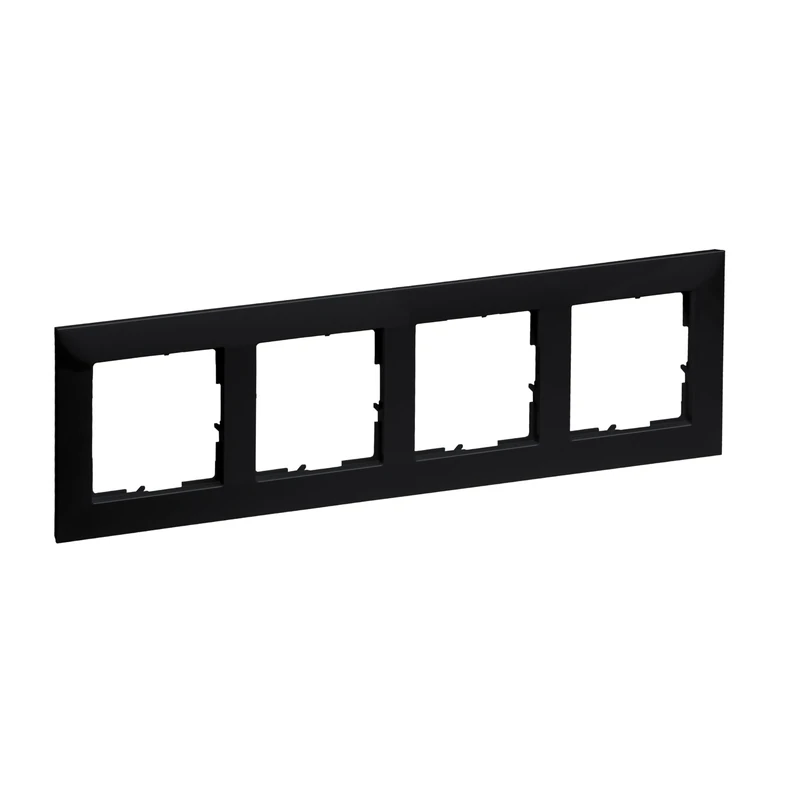 LEGRAND, Seano 765374 4-Way Frame, Thermoplastic, Halogen-Free, Dimensions: 87 x 301 mm, Colour: Black Lacquered