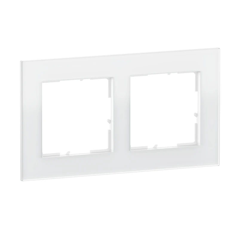 LEGRAND, Seano Natura 766102 Double Frame Made of Real Material, Sustainable Production and Packaging, Design Design: White Glass
