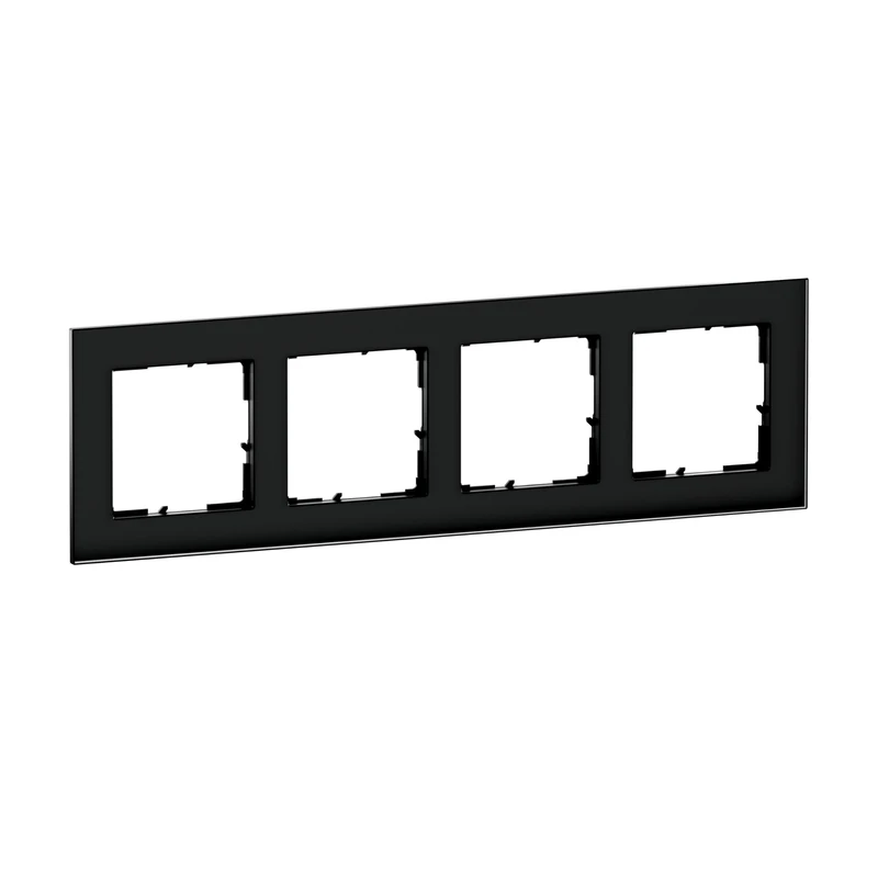 LEGRAND, Seano Natura 766114 4-Way Frame Made from Real Material, Sustainable Production and Packaging, Design Design: Black Smoked Glass