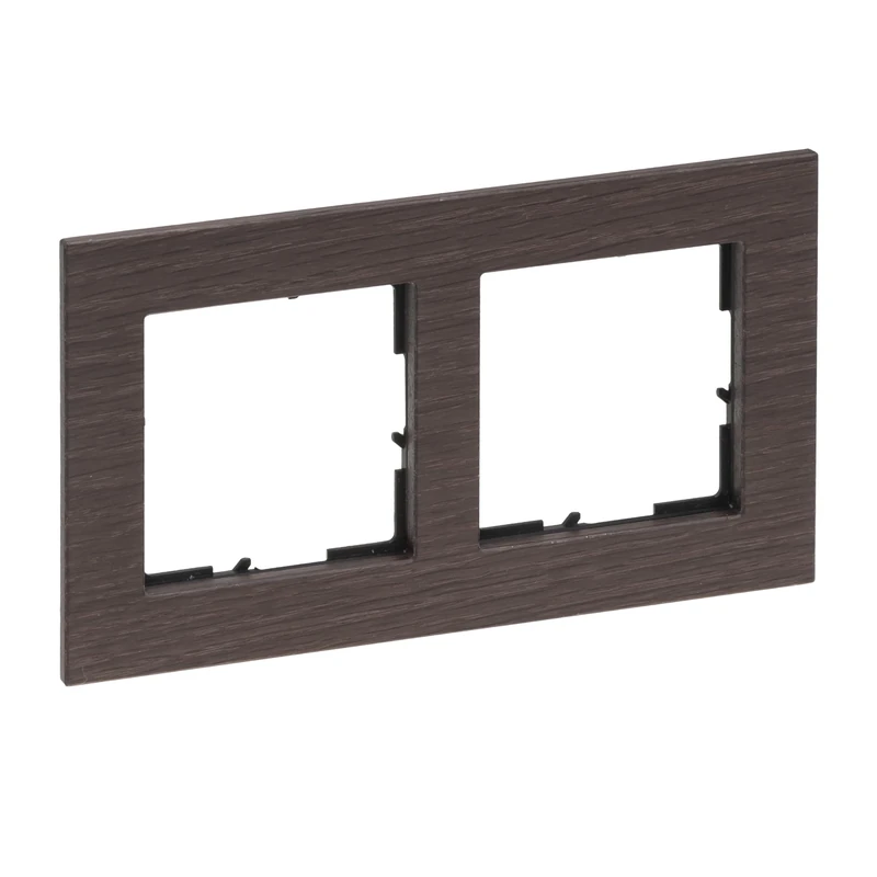LEGRAND, Seano Natura 766132 Double Frame Made of Real Material, Sustainable Production and Packaging, Design Design: Dark Brown Oak