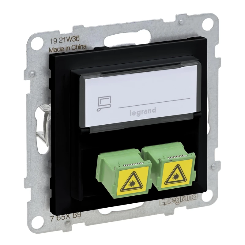 LEGRAND, SEANO SC/APC Single Mode Fibre Optic Socket 2 Fibre Optic Cable Duplex Adaptor Black 765389