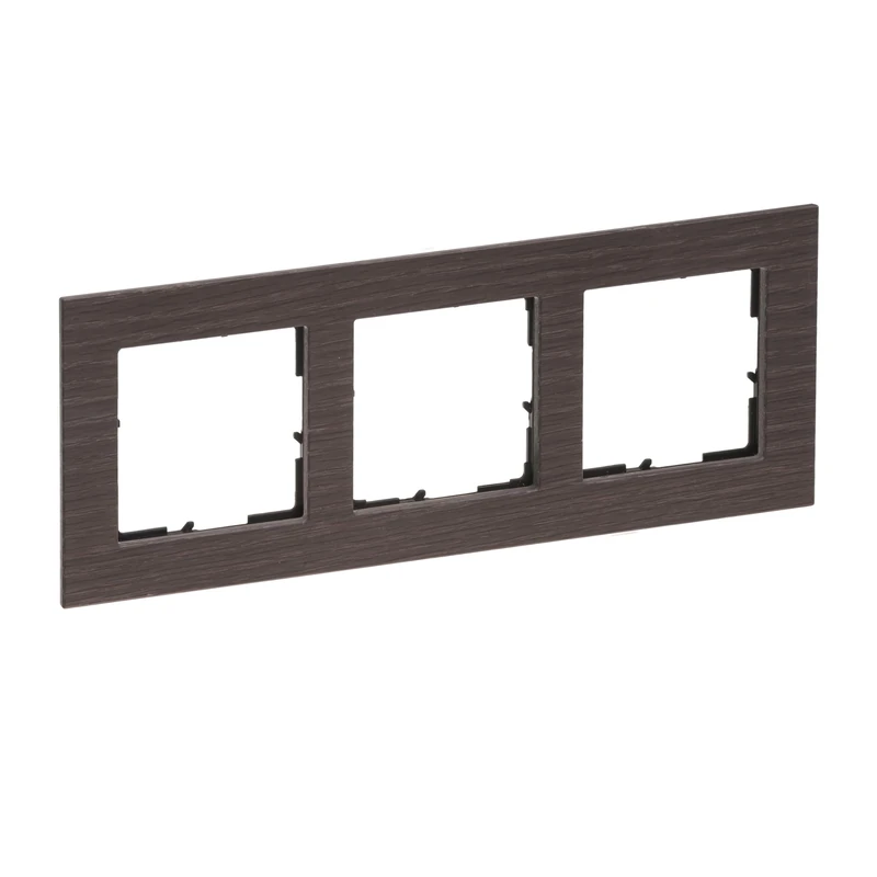 LEGRAND, Seano Natura 766133 Triple Frame Made of Real Material, Sustainable Production and Packaging, Design Design: Dark Brown Oak