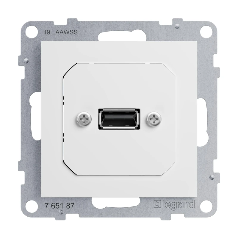 LEGRAND, Seano 765187 USB Data Socket with Cable, Insert Including Cover, USB 3.0, Cable Length: 15 cm, Colour: Ultra White