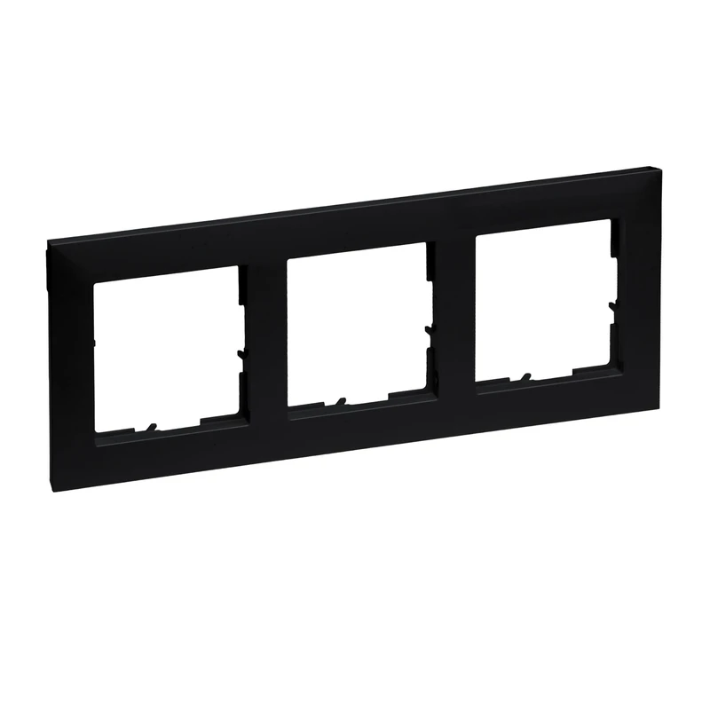 LEGRAND, Seano 765373 Triple Frame, Thermoplastic, Halogen-Free, Dimensions: 87 x 229 mm, Colour: Black Lacquered