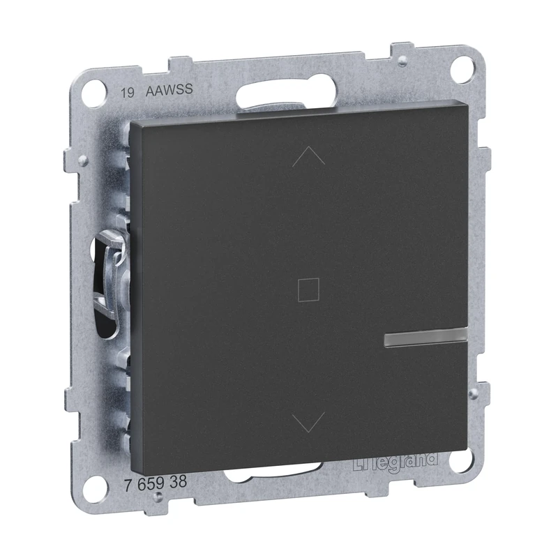 LEGRAND, Seano with Netatmo Roller Shutter Switch, Control of 230 V Roller Shutters, Mounting in Cavity Wall Socket, Screws or Expansion Claws, Includes Rocker Smart Home, Colour: Anthracite, 765938